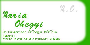 maria ohegyi business card